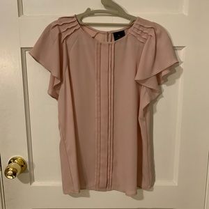 Worthington Baby Pink Blouse with Ruffled Sleeves